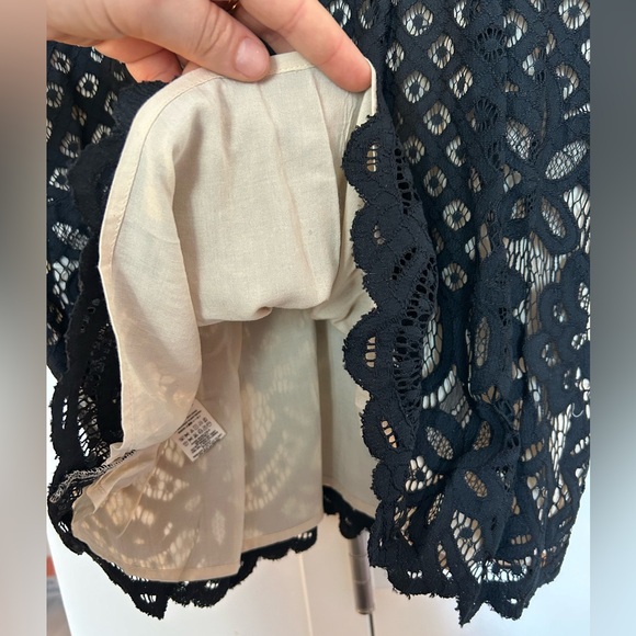 Free People micro mini lace overlay deep v cap sleeve dress - Picture 7 of 10